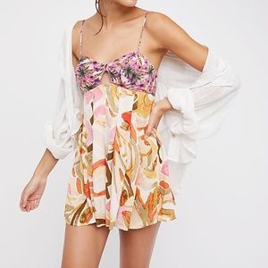NWOT Free People Rows of Flowers One-Piece